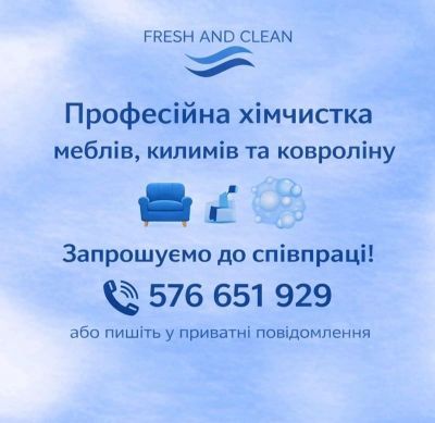 Fresh And Clean - Професійна Хімчистка Меблів